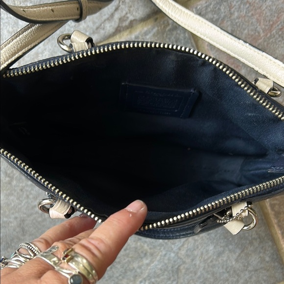 Coach Navy Pebbled Leather Crossbody - Picture 5 of 11